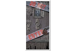 Beistle Haunted Halloween Door Cover: Bone-Chilling Ambiance for Your Restroom's Spookfest