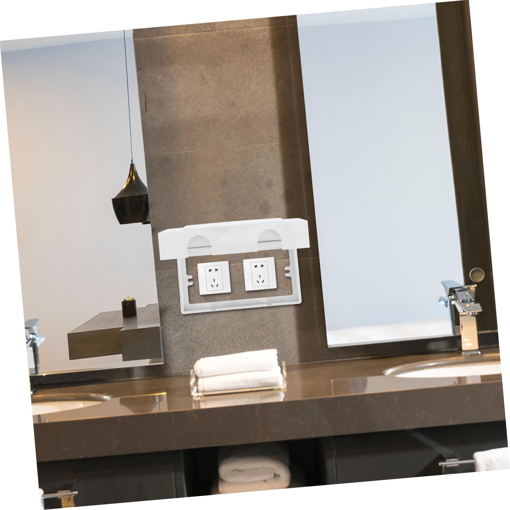 Ciieeo 5 Pièces Cache-prise étanche couvertures de sortie bébé imperméabilisant protection mur sûr sobre étanche de salle de bain protecteur de prise de Plastique blanche