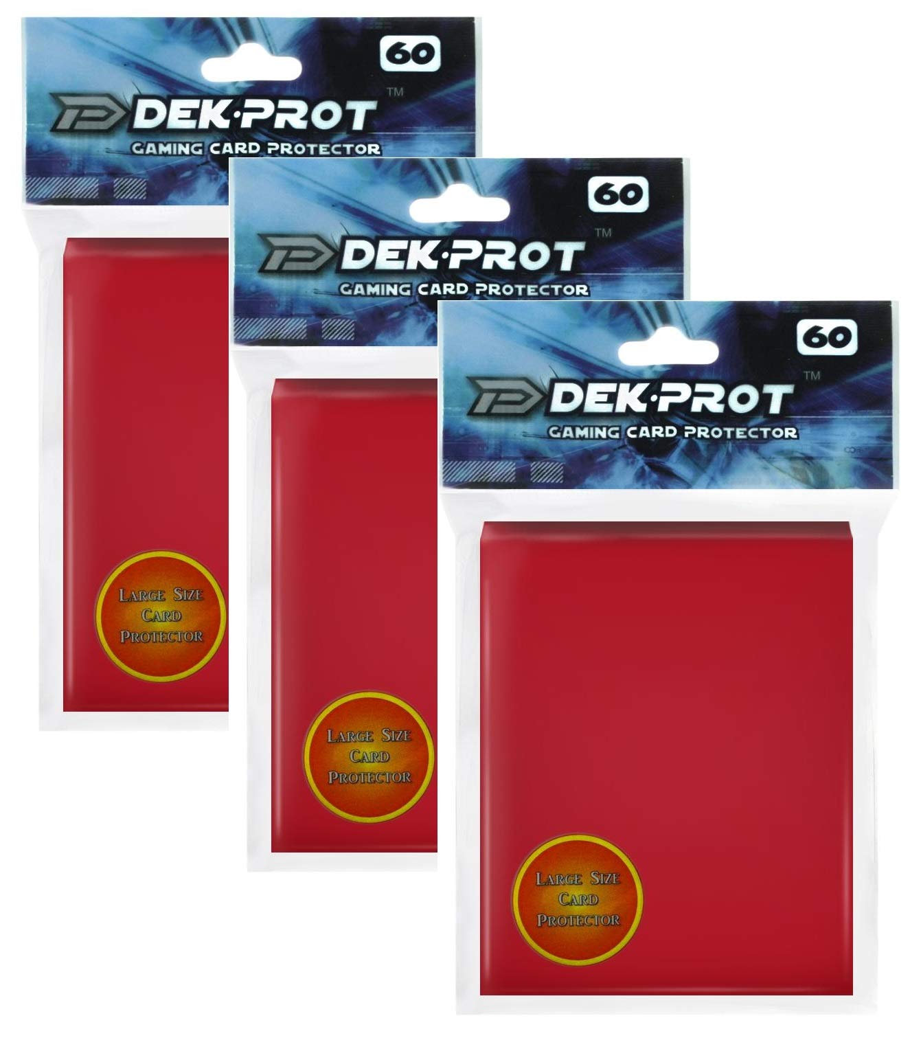 DEK PROT Magic+Regular Size Gaming Card Protectors- 180 Sleeves- Pepper Red
