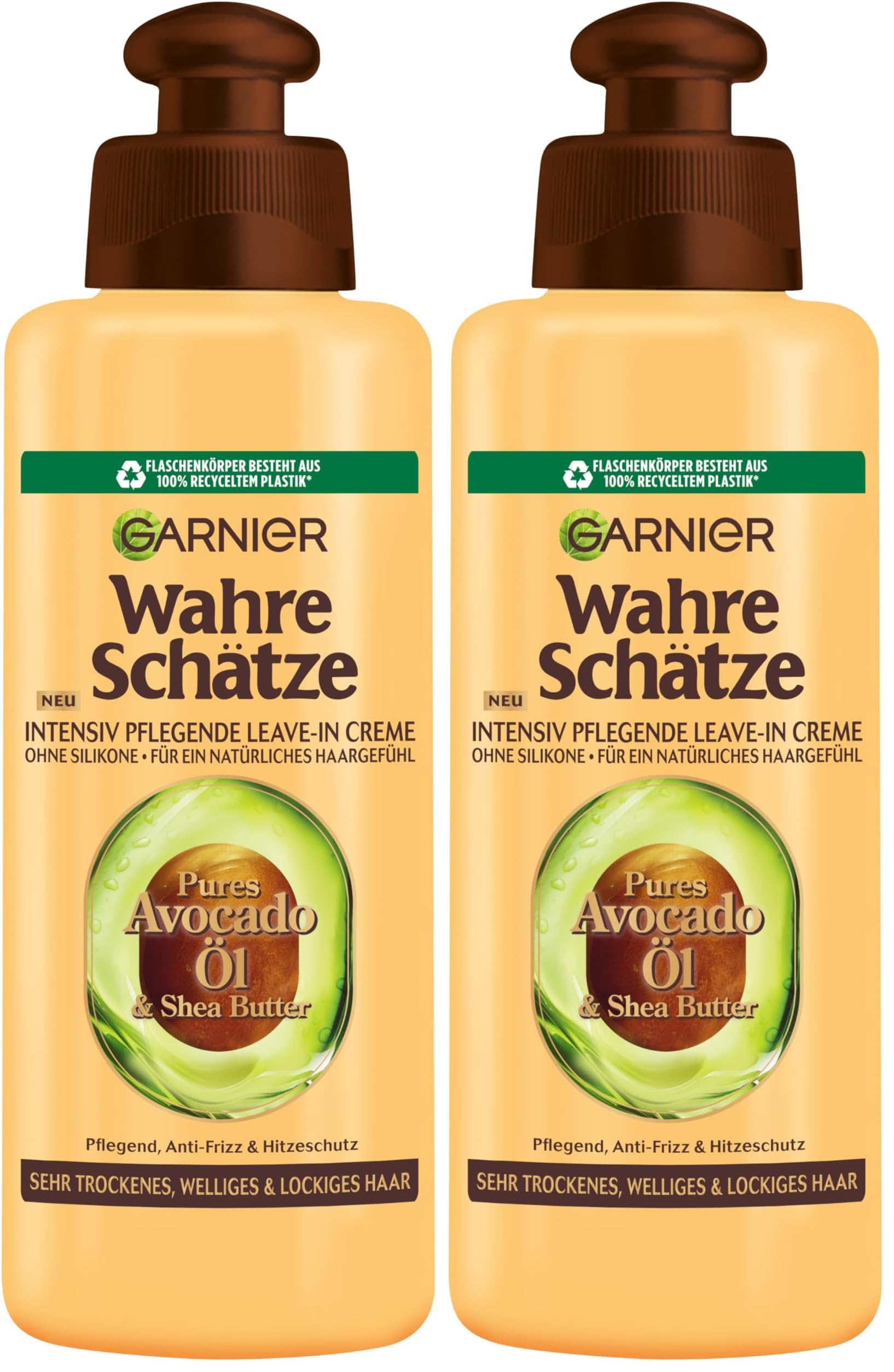 Garnier Wahre Schätze Intensiv Pflegende Leave-In Creme Pures Avocado-Öl & Shea Butter (Packung mit 2)