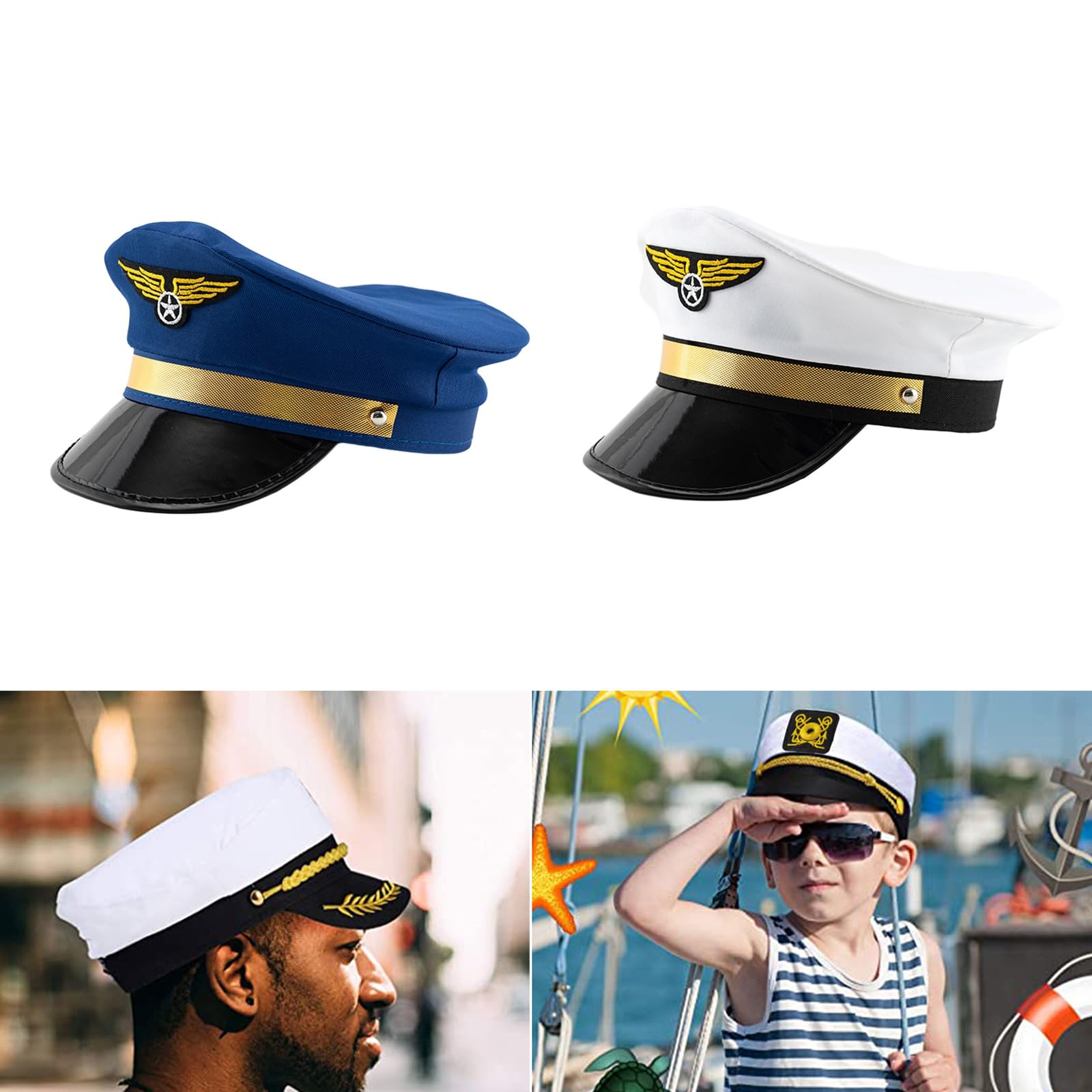 REDYY Captain Hat For Women Man Role Play Halloween Party Cosplay Stage Performances Hat Carnivals Headwear, Black