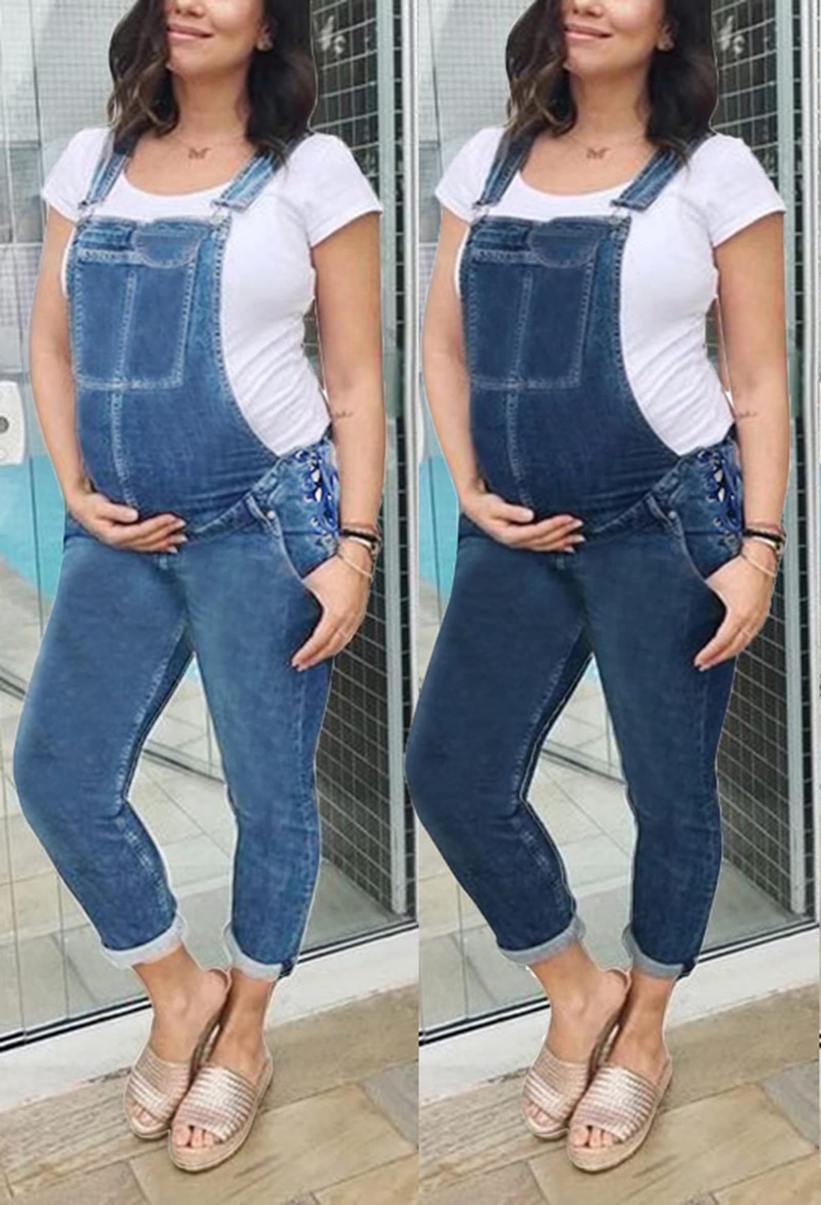 Salopette Premaman in Denim Salopette Premaman Gravidanza in Denim Salopette Moda Gravidanza