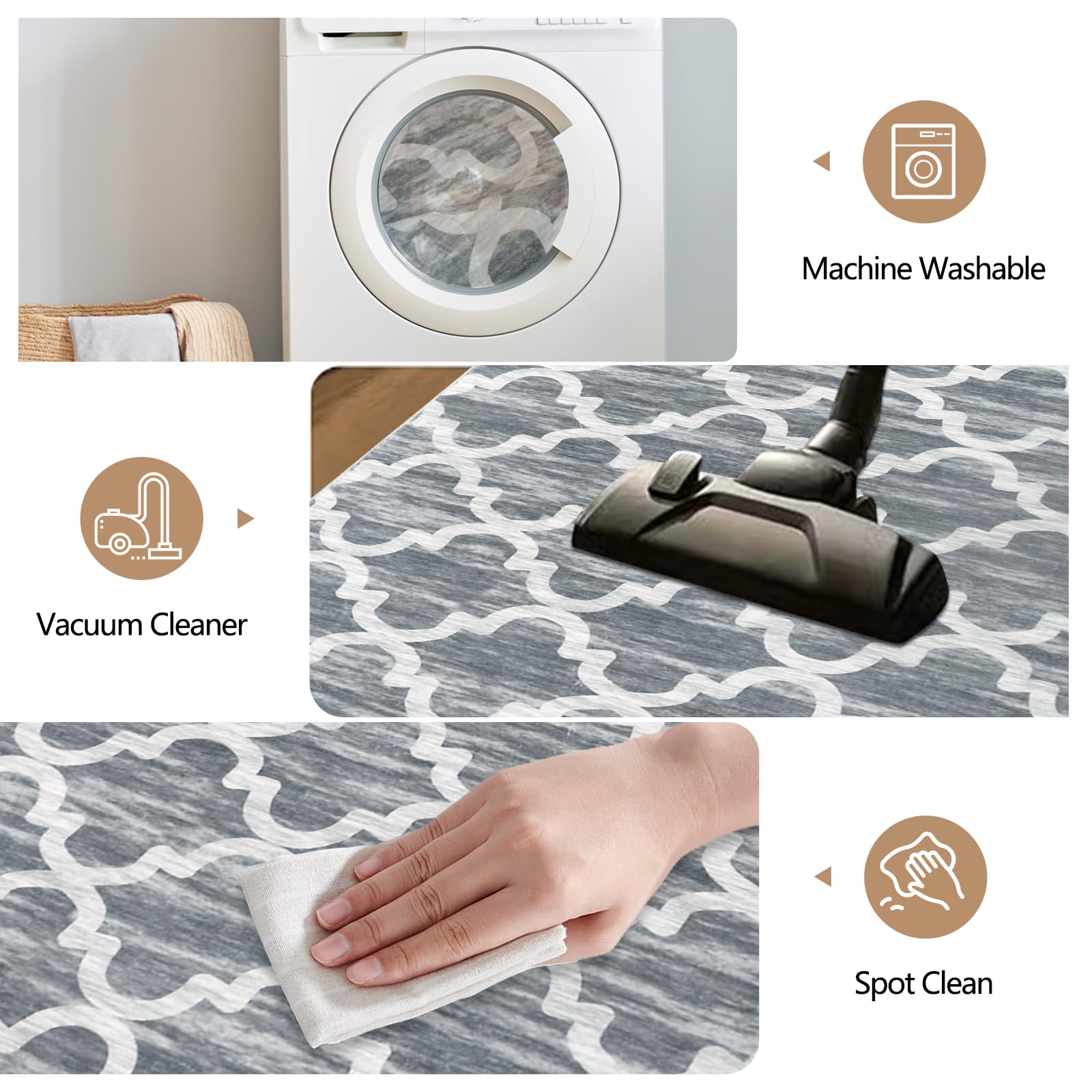 Famibay Teppich Läufer 80x300cm - Waschbar Und Rutschfest