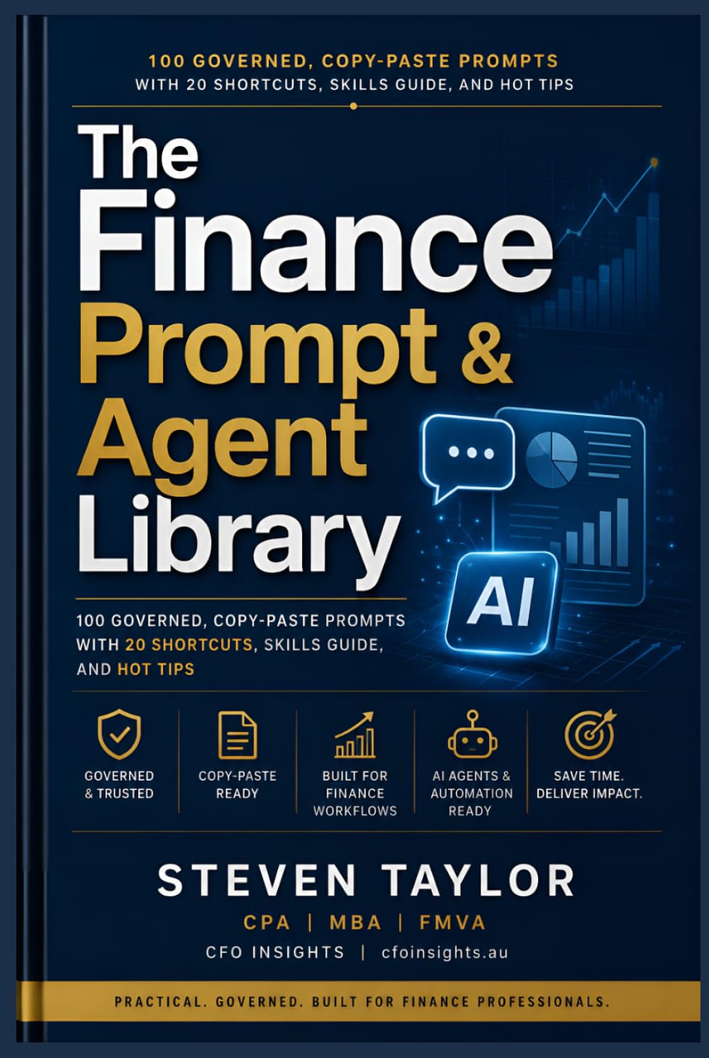 The Finance Prompt & Agent Library: 100 governed, copy-paste prompts with 20 shortcuts, a skills guide, and the field-tested hot tips finance leaders use to produce board-ready reports.