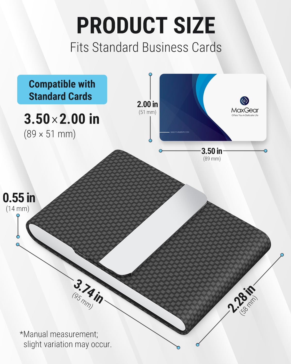Amazon.com : MaxGear Business Card Holder, Slim PU Leather