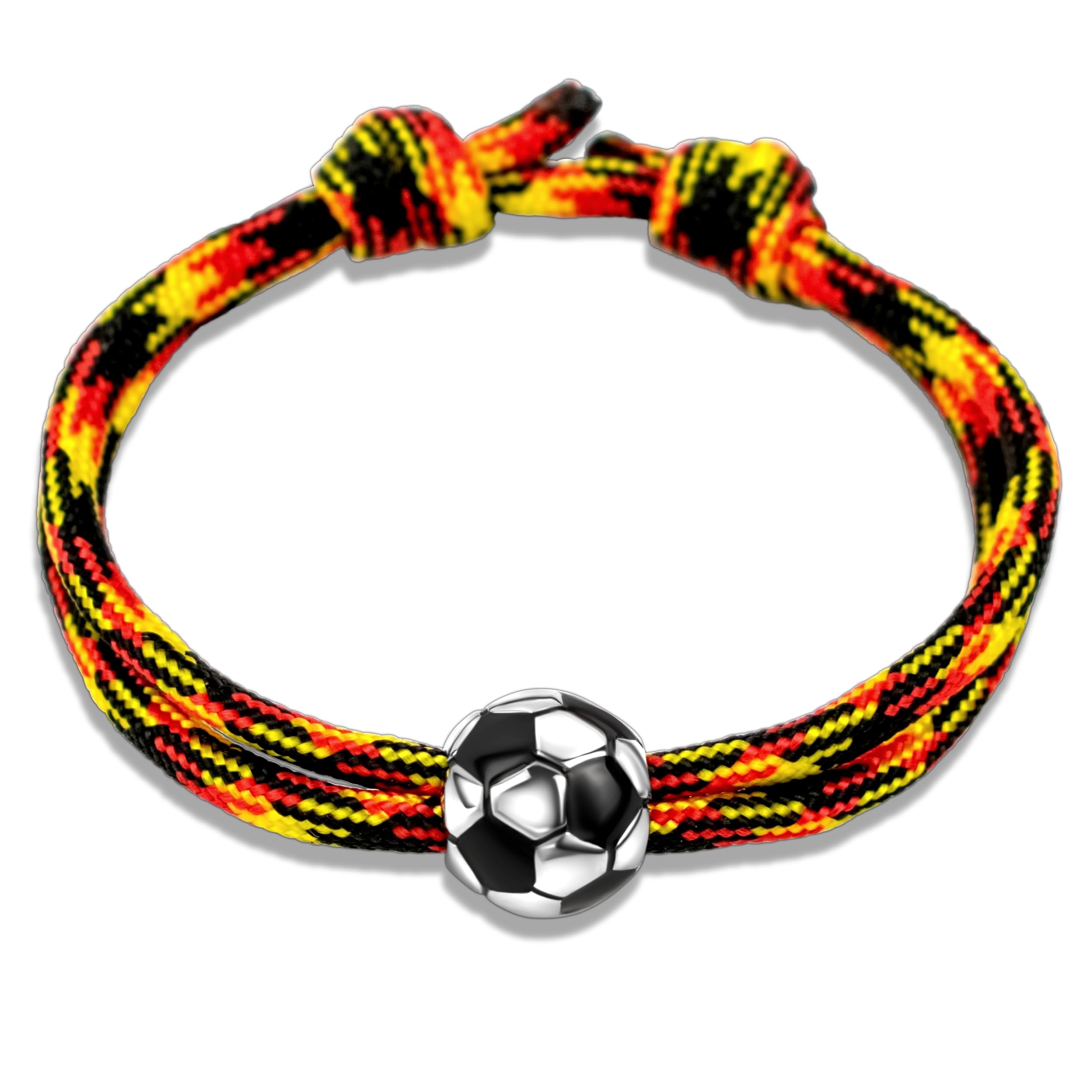 Bracelet Foot Réglable Ernestine - Perle Ballon Acier Inoxydable - Cadeau Supporter France - Fabriqué En France