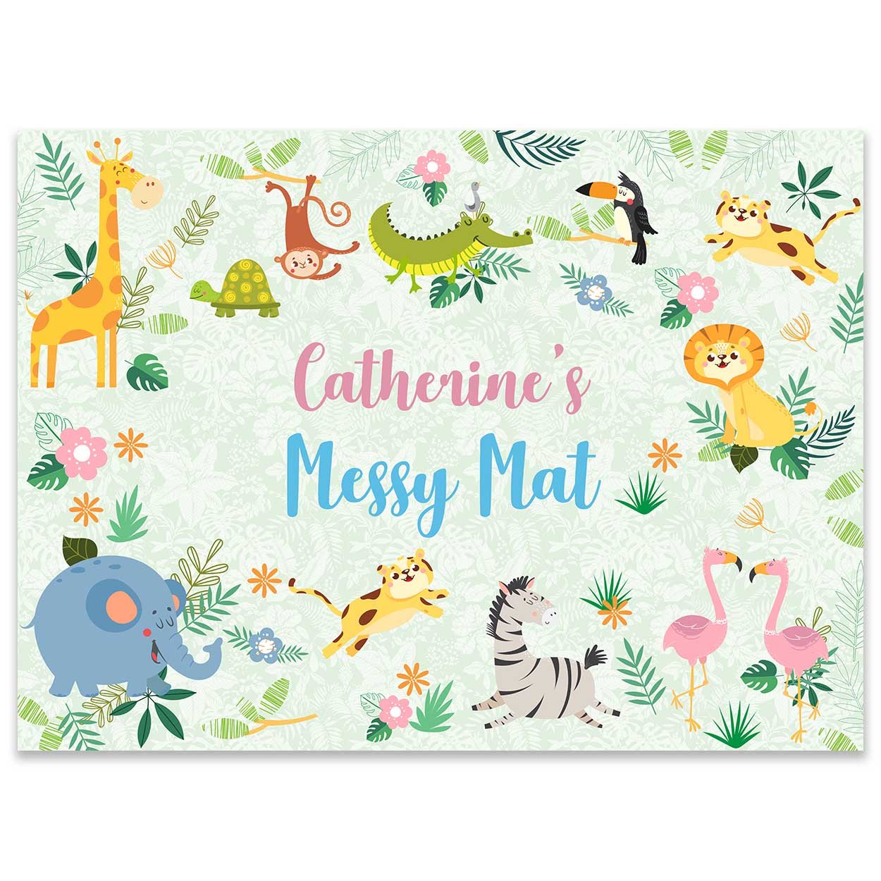 Paper Themes Girls Wild Animals Play Mat For Kids - Xl Playdough Mat - 150 X 110 Cm