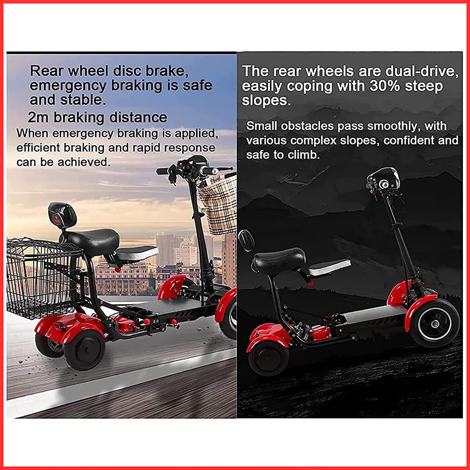 4 Wheeled Electric Mobility Scooters, Folding Mobility Scooters, Front