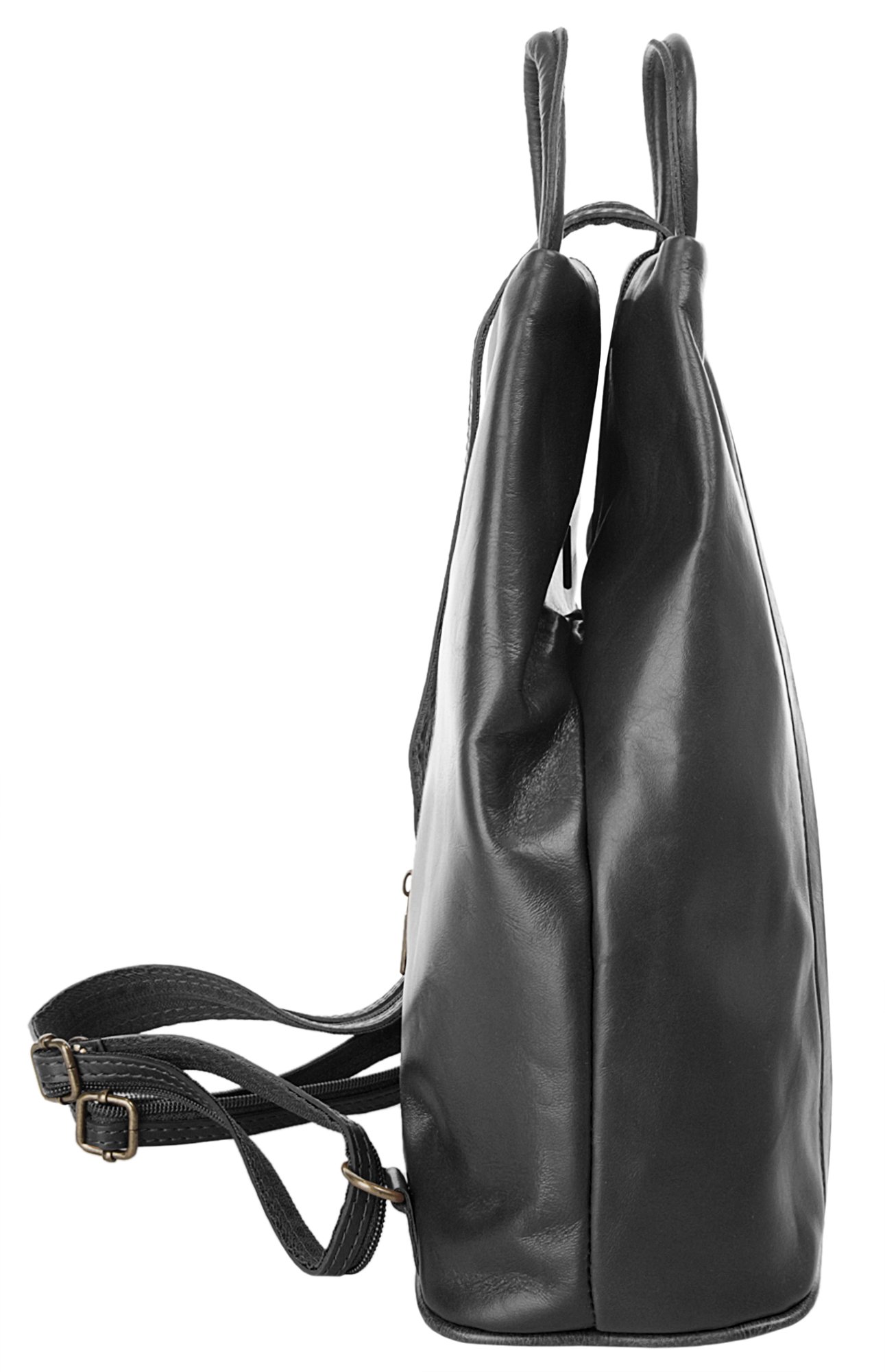 Damen Rucksack Echt Leder Made in Italy, Verstellbare Schulterriemen, Praktische Aufteilung, Vielseitiger Rucksack