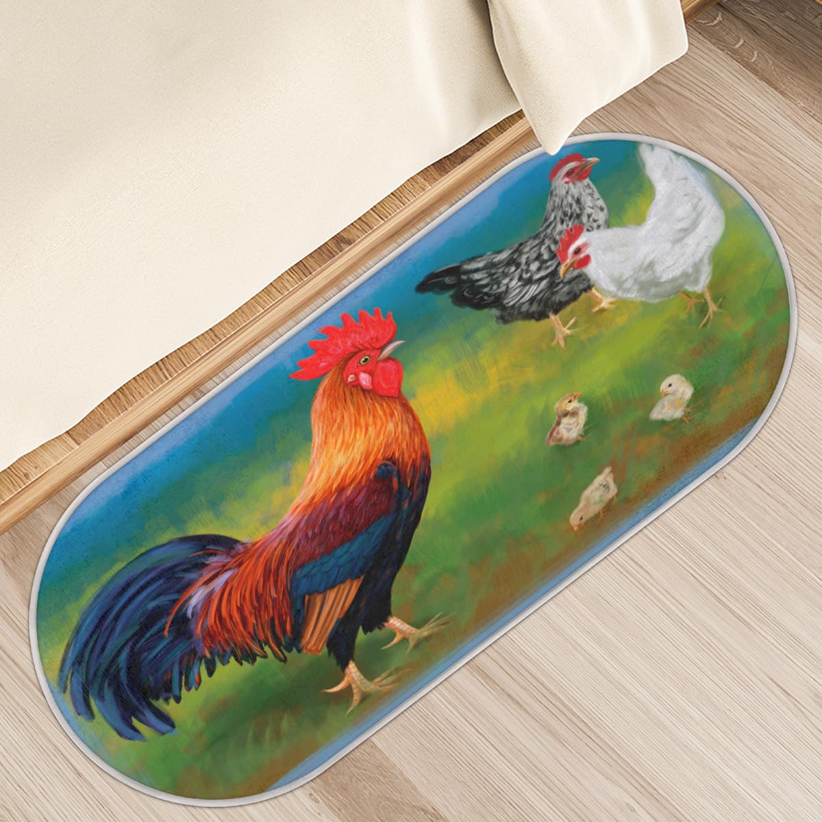 Tapis de sol antidérapant à poils longs 50x120cm pour chambre et salle de bain