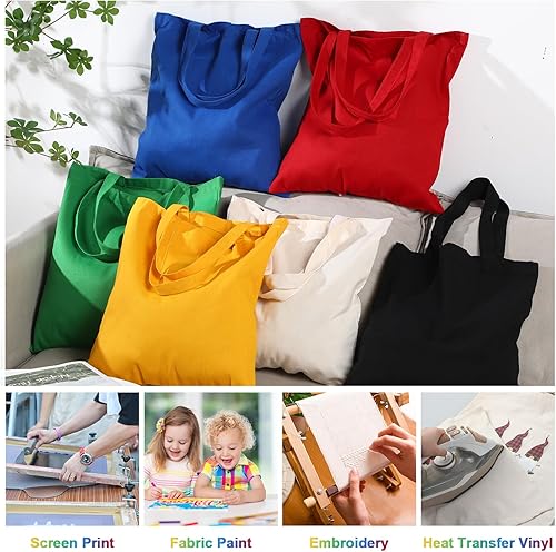 Miniatura 3 de Roowest Paquete de 60 bolsas de lona a granel de 16 x 15 pulgadas, ligeras, de algodón en blanco, regalos de agradecimiento a los empleados, regalos