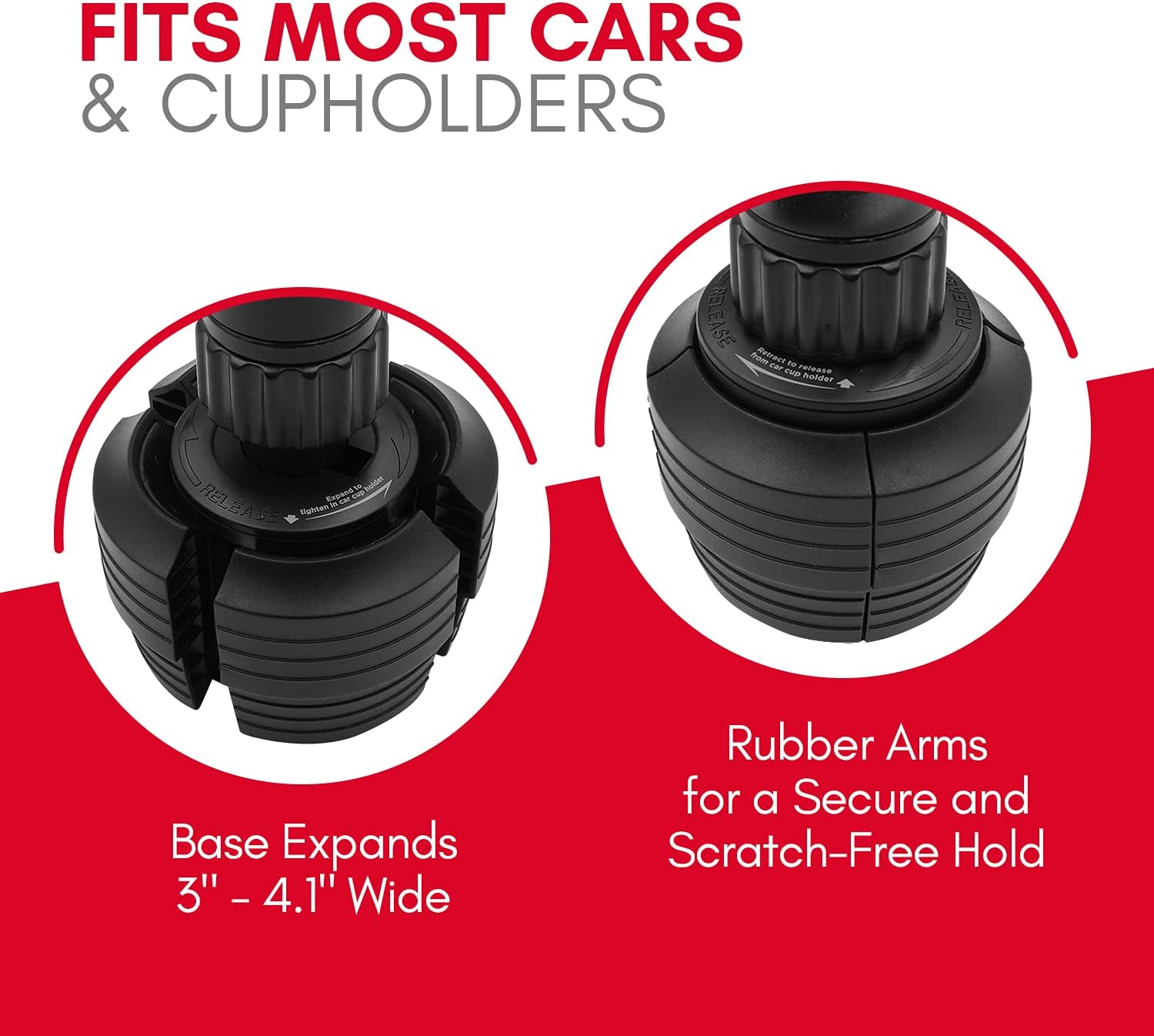 Macally MCUPTRAY, car cup holder, with tablet and mobile phone holder for iOS and Android smartphone black - Image 5