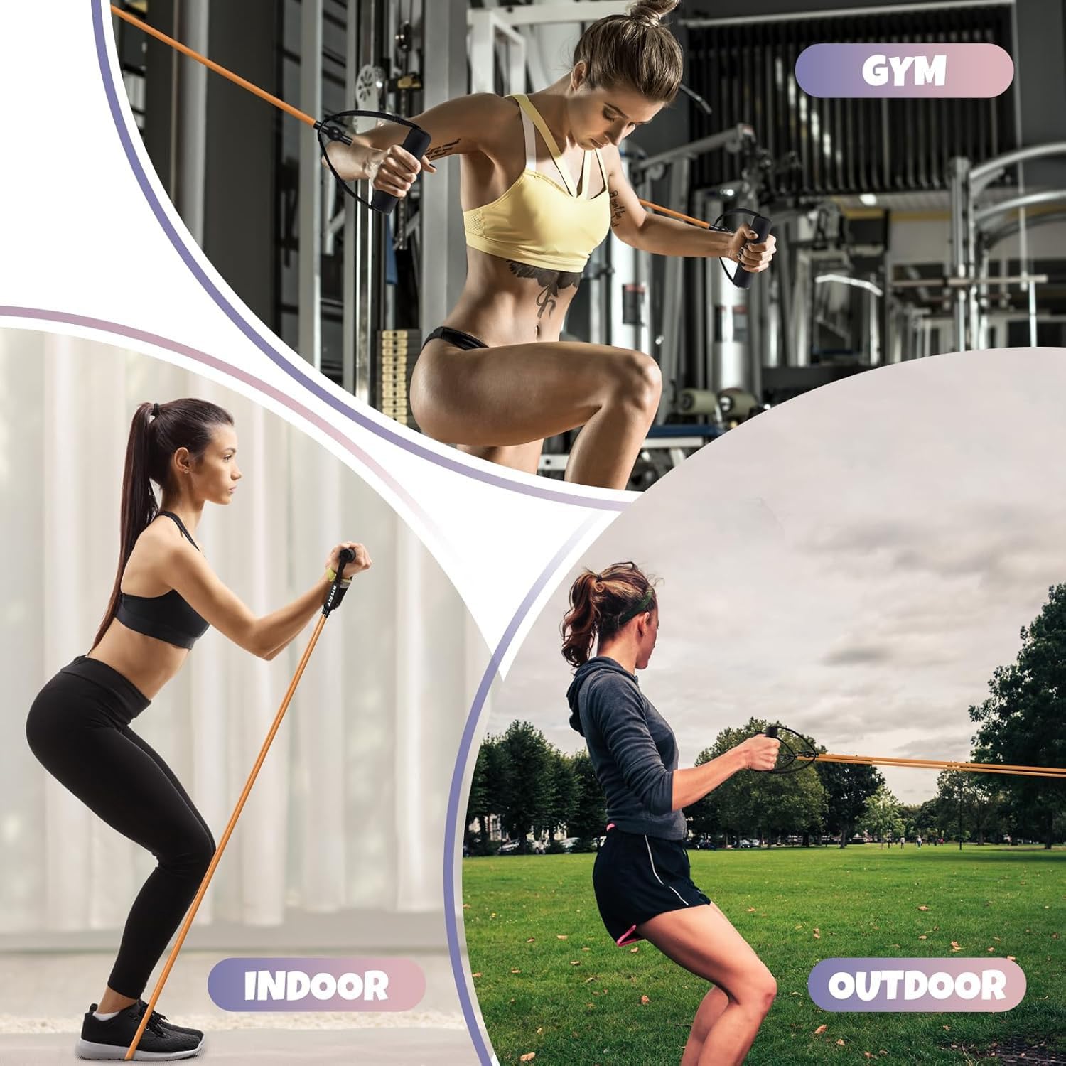 RitFit Banda de Ejercicio de Resistencia Individual con Asas cómodas-Ideal para Terapia física,Agua Entrenamiento de Fuerza,