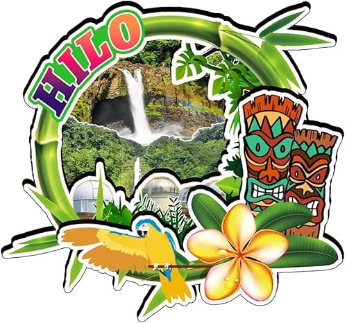 Hilo Hawaii USA imán de madera para nevera, recuerdos artísticos, colección creativa, hecho a mano, viajes, hogar, oficina, regalos, paisaje,