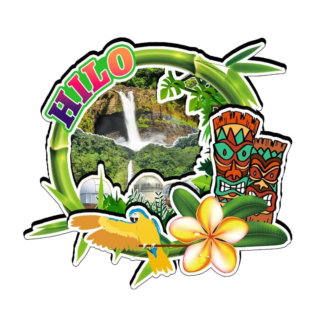 Hilo Hawaii USA Fridge Magnet Wooden Magnet Art Souvenirs Creative Collection Handmade Travel Home Office Gifts Landscape Refrigerator Decor 3211
