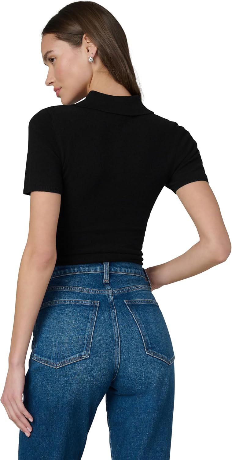 Joe's Womens The Cashmere Short Sleeve Polo Sweater - Image 4