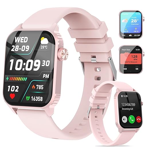 Smart Watch for Women, 120 Sports Modes Smartwatch with 1.83" HD, Alexa Built-in, Heart Rate/Sleep Monitor, IP67 Waterproof, Bluetooth Call & Music Control Fitness Watch for iPhone/Android (Pale Pink)