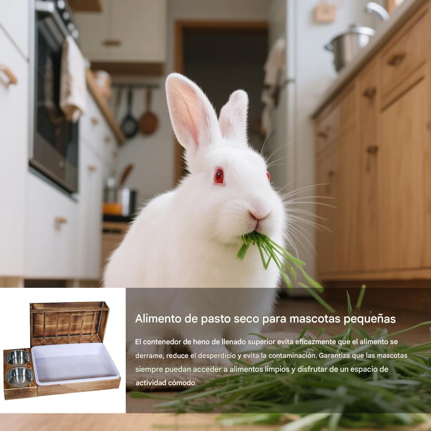Dispensador De Heno para Conejos con De Rack Portaheno para Pequeñas | Portahenos Dispensador Antiderroche Multifuncion Para Jaulas De Roedores Y Mascotas Pequeñas