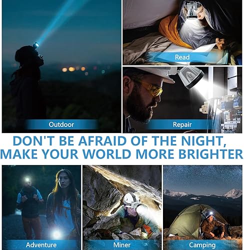 Linterna frontal recargable súper brillante de alta potencia, lámpara LED recargable, luces LED para la frente, faro frontal impermeable con luces
