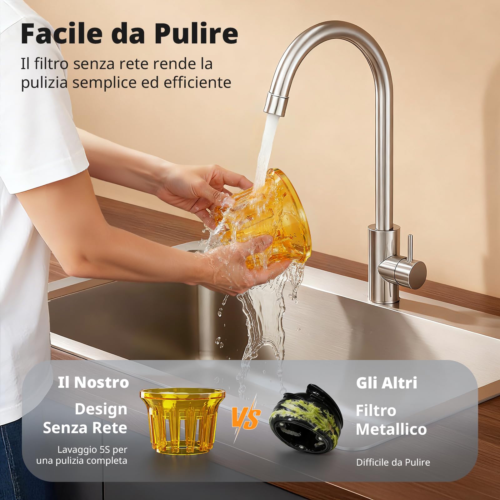 AIRMSEN Estrattore di Succo a Freddo Elettrico, Slow Juicer con Imboccatura Extra Large da 147 Mm, Capacità di 2,1 L, Motore da 300 W, Tecnologia a Spirale Lenta Migliorata 7+1, Facile da Pulire Nero