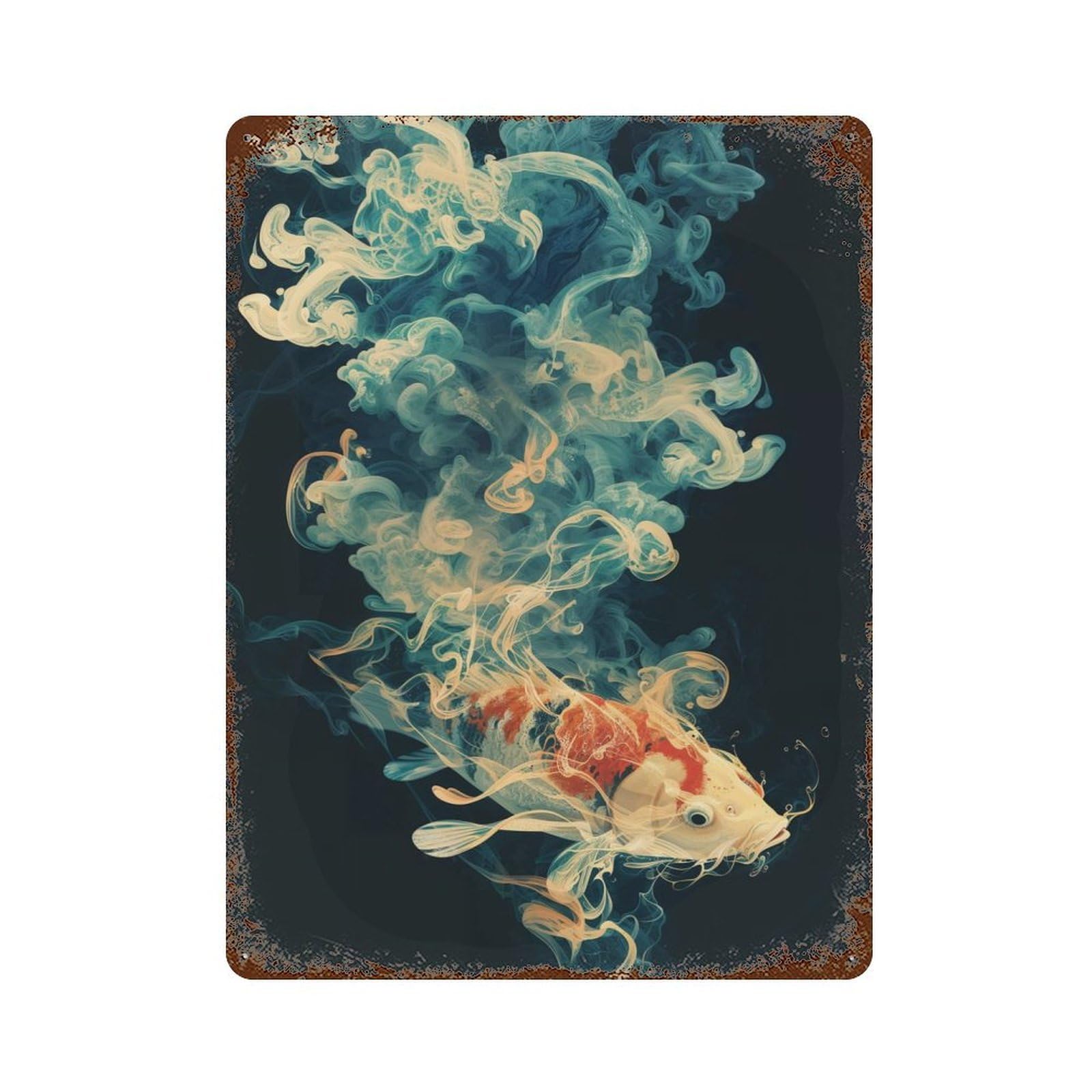 Koi Wisp 15.7"x11.8" Retro Metal Sign, Industrial Home Decor for Basement, Hobby Room And Garage Decor