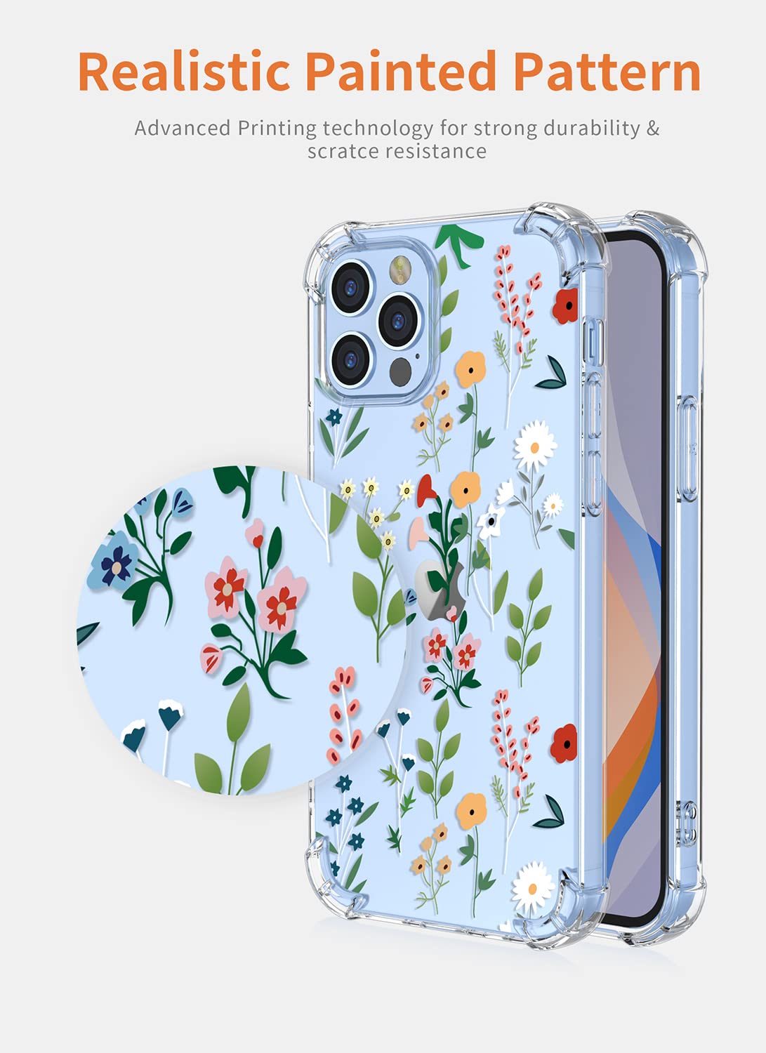 XINYEXIN Cover per Motorola Moto E32, Custodia Floreale per Ragazza Donna Motivo Floreale Trasparente TPU Antiurto Custodia Protettiva Telefono - Green Plant