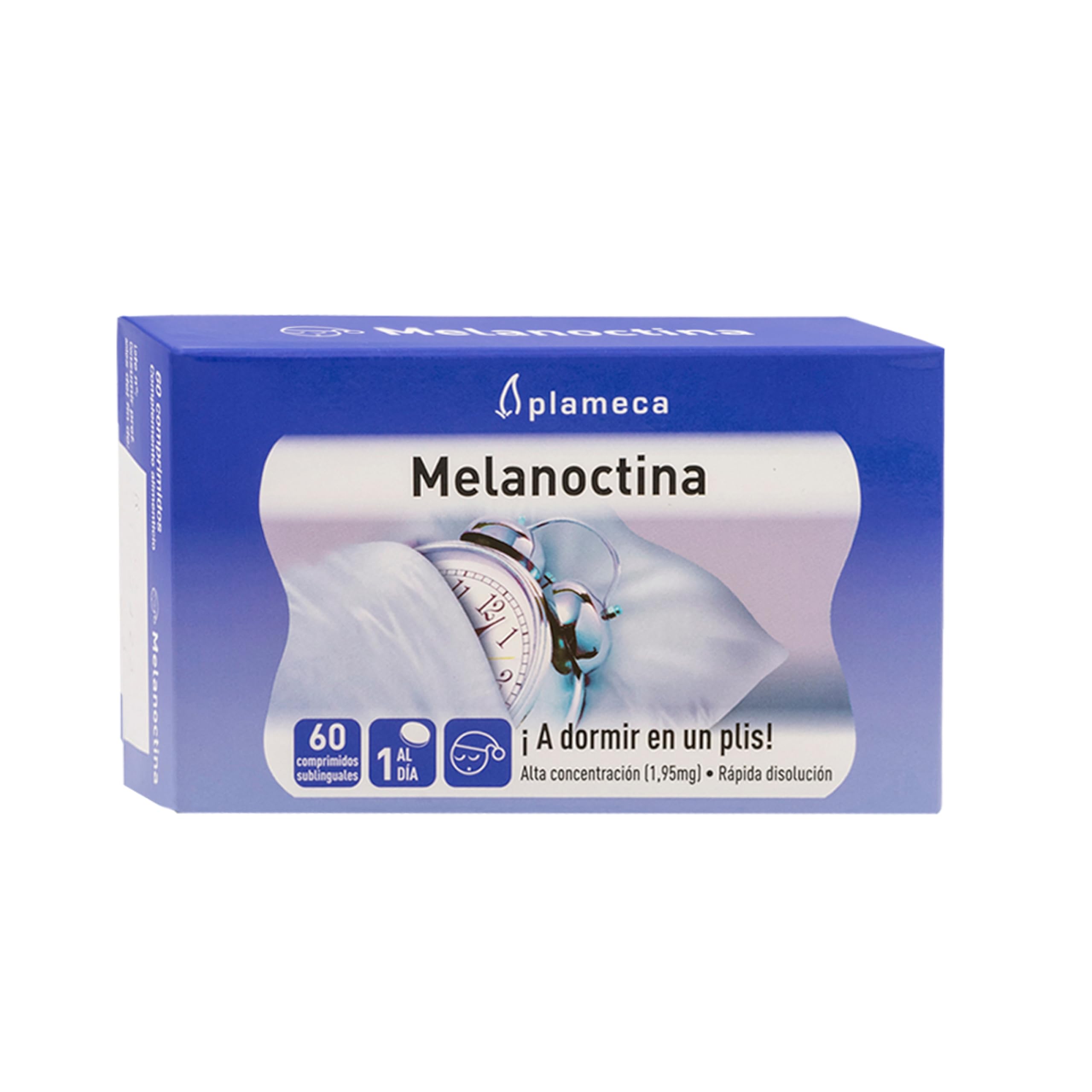 PLAMECA Melanoctina ¡A dormir en un plis!, Melatonina Pura de Rápida Absorción (60 Comprimidos Sublinguales)