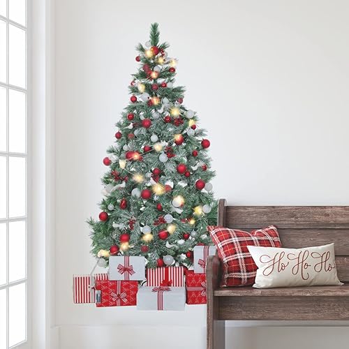 Miniatura 6 de RoomMates RMK4838GM - Calcomanías de pared gigantes para árbol de Navidad con tira de luces