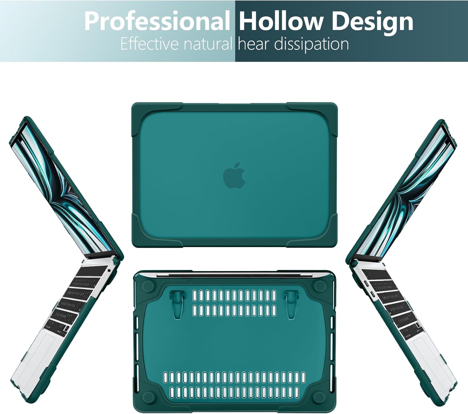 DONGKE for MacBook Pro 13 inch Case 2023 2022 2021 2020 A2338 M2 M1 A2289 A2251 with Touch Bar & Touch ID, Heavy Duty Rugged Shockproof Plastic Hard Shell with Fold Kickstand, Teal