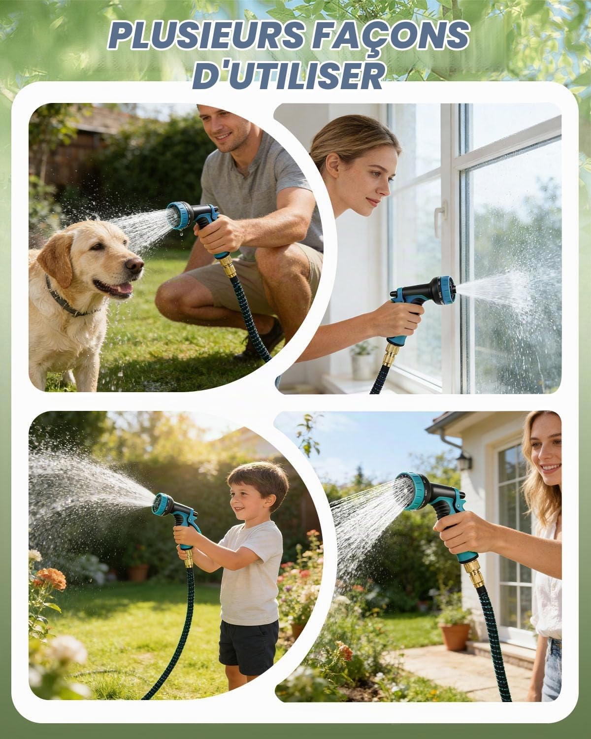 Tuyau Arrosage Extensible 30m avec Pistolet 10 Fonctions, Tuyau d’Arrosage Extensible en TPE, Tuyaux d'Arrosage Anti-Torsion pour Arrosage Jardin, Léger