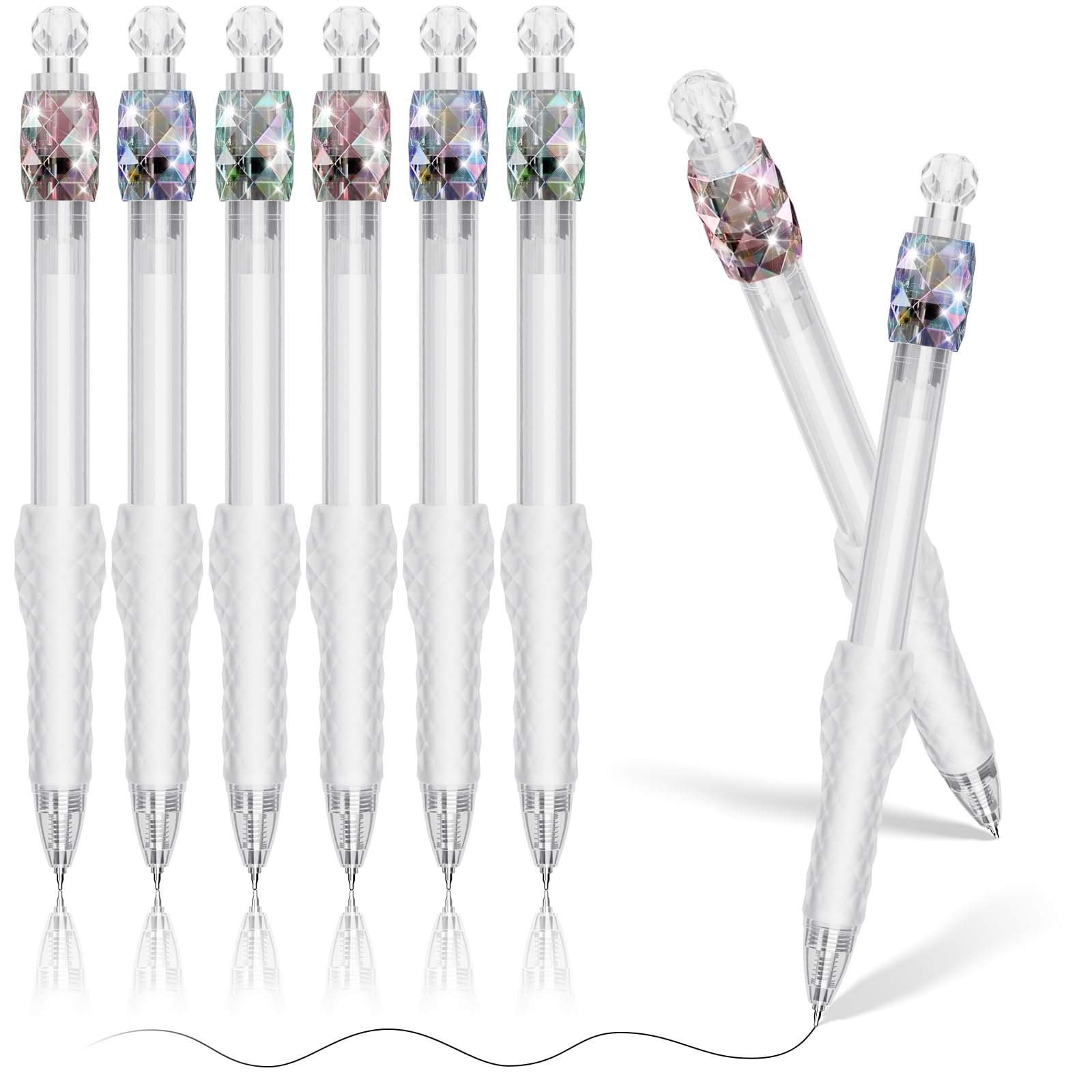 8 Pcs Gel Pens - 0 7mm Fidget Rotating Black Ink Fine Point Smooth Writing - Soft Grip — view 8