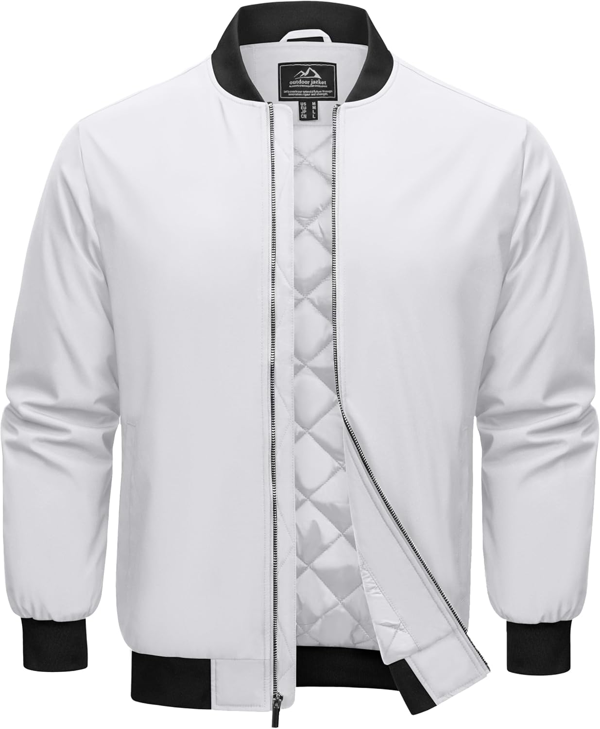Cotrasen Men's Bomber Jacket Fall Winter Warm Windbreaker Full Zip Windproof Casual Padded Coats