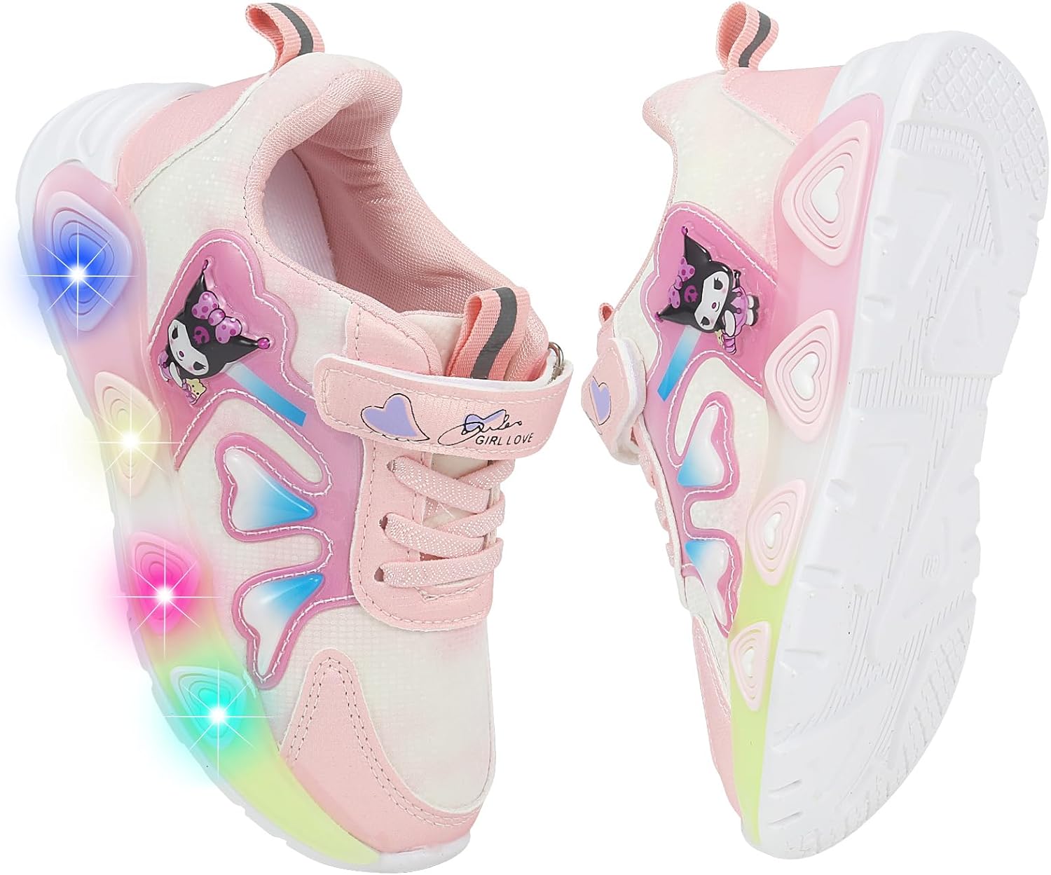 Kids Glitter Running Shoes - Sparkly Glow Feature