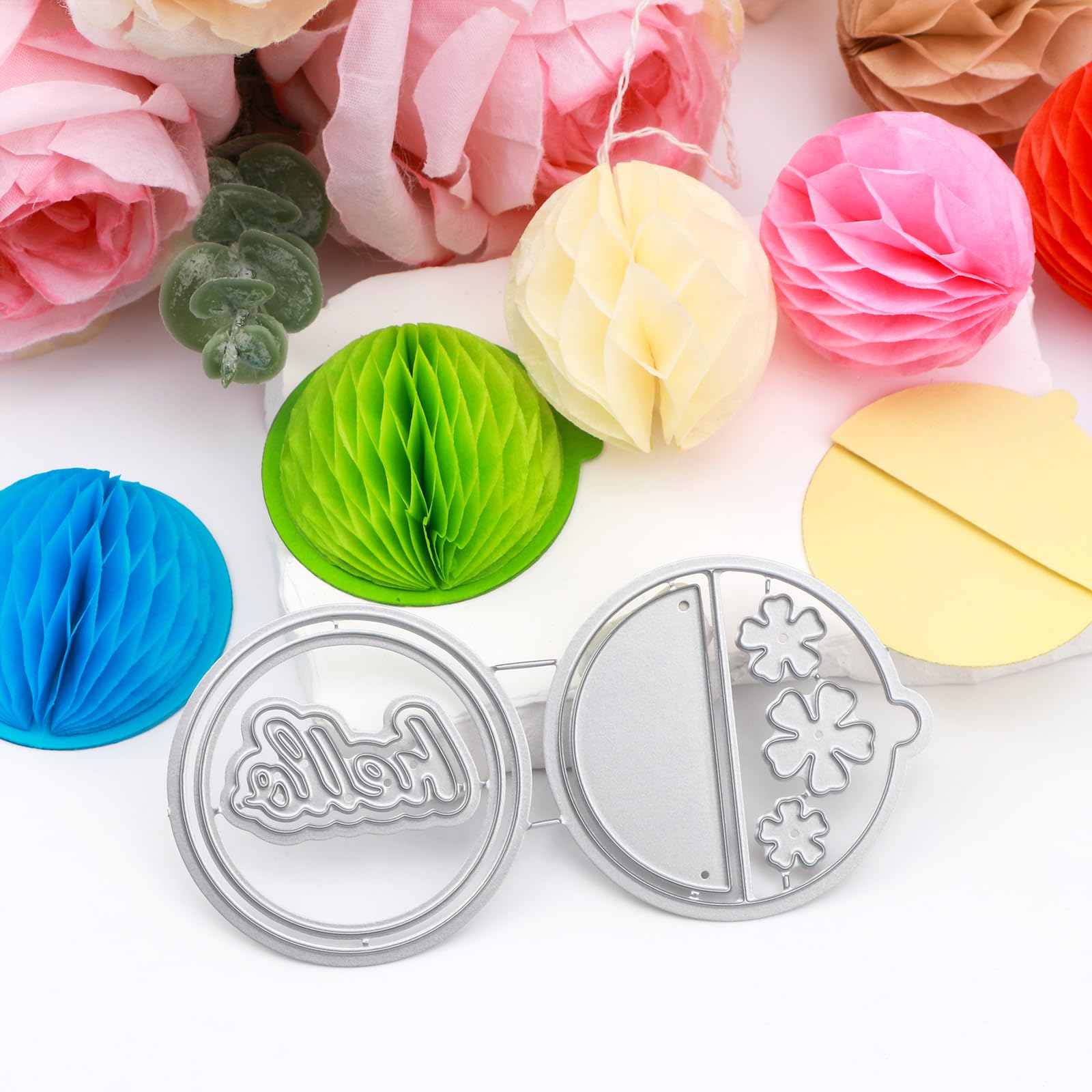 Circle Metal Cutting Dies for Card Making DIY Scrapbooking Paper Crafting Handmade Crafts, Floral Metal Die Cuts Punch Template Molds Arts Crafts Supplies Scrapbook Photo Album Decorations