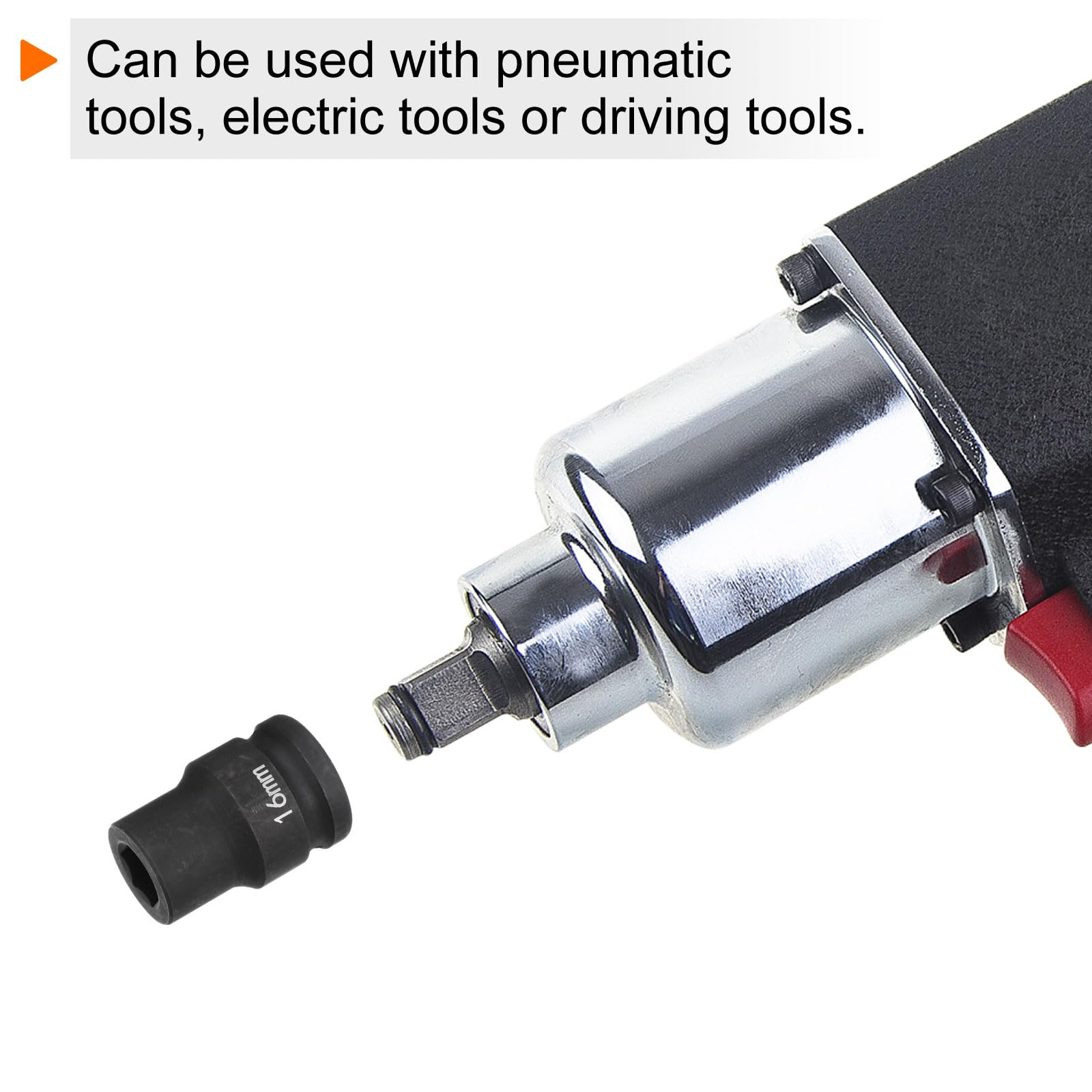 CCLIFE 16 Pièces Coffret Douilles A Choc Hexagonale 1/2" Avec Rallonge Douille Et Clé Poignée En L | Cr-Mo | Douilles 10-24mm