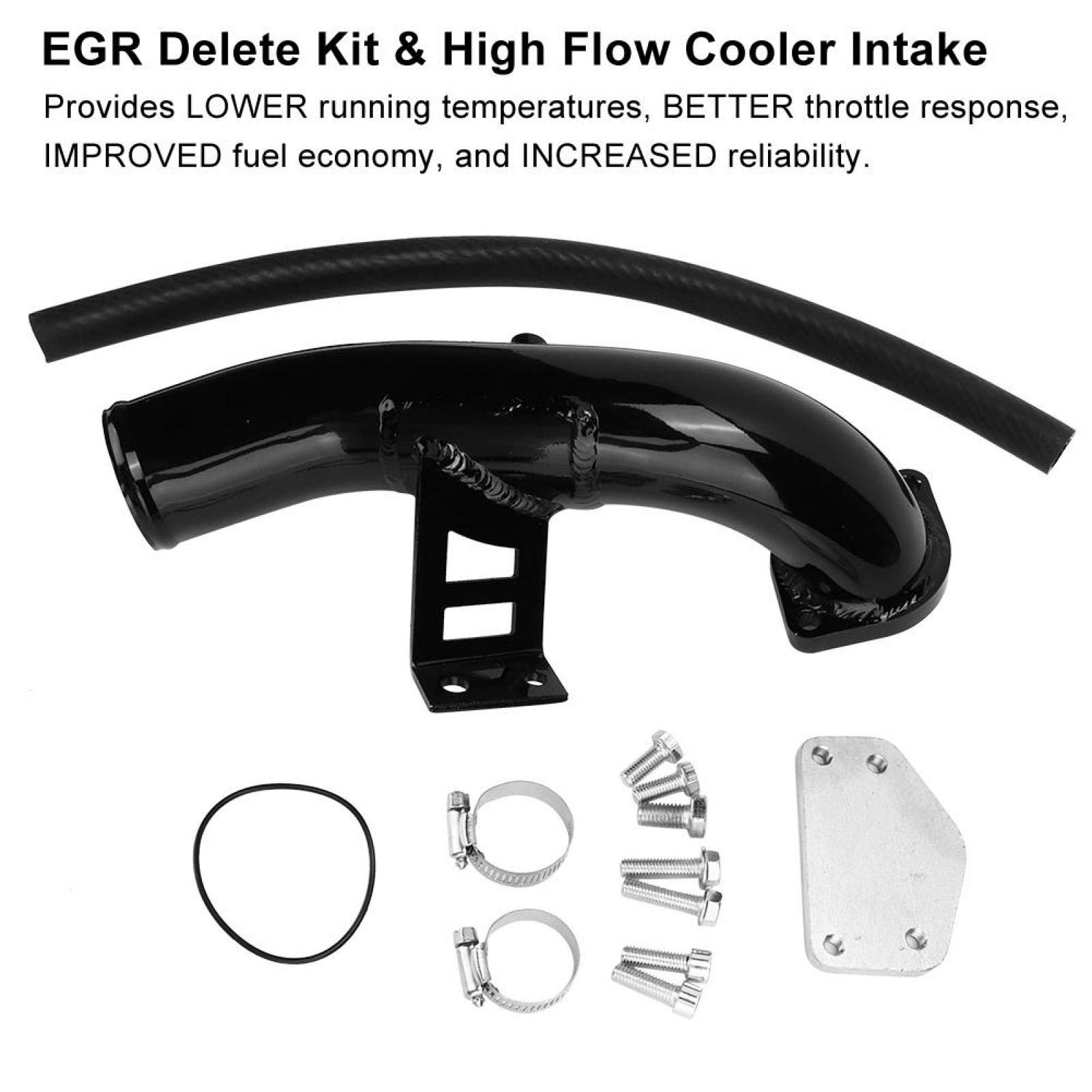 Dioche Kit de suppression EGR, kit de suppression de EGR et l'admission de refroidisseur à haut débit pour Silverado 2004-2005 en alliage + Rubbe