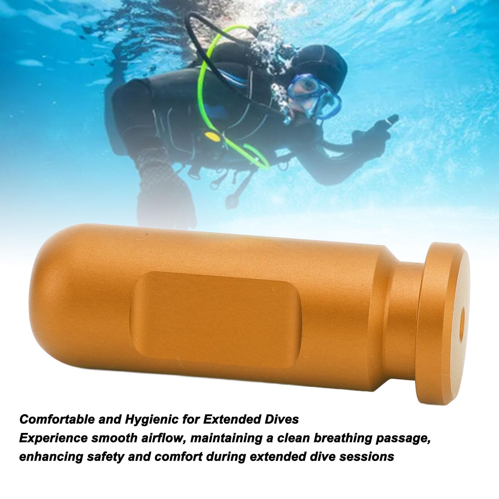Ear Equalization Training Tool, Aluminum Alloy Diving Ear Pressure Balance Equipment with 3 Balloons, for Snorkeling UnderwaterDiving Beginner (Gold)