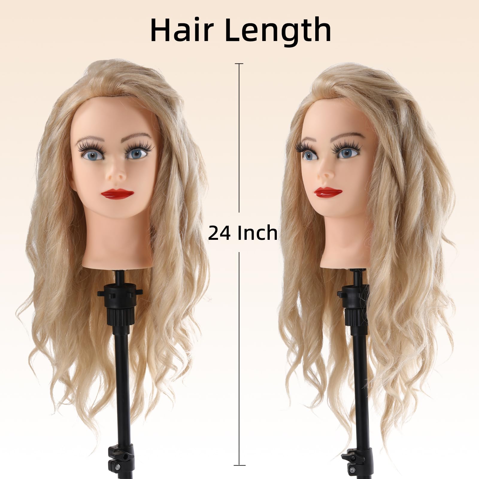 Hairdressing head 70% Real hair - Image 2