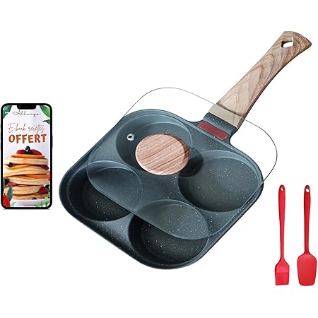 Poêle à Oeuf Petit Déjeuner Mini Poêle En Fer Antiadhésive - Parfaite Pour œufs Au Plat, Omelettes Et Pancakes - 12cm Ustensile Cuisine Fer