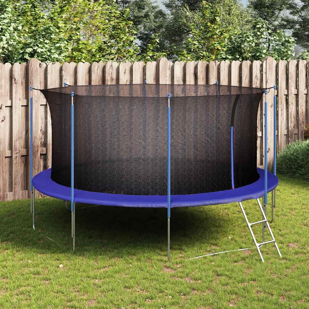 Red de seguridad para cama elástica redonda de 3,05 m, de polietileno, resistente a la intemperie, con cremallera, apta para barras, color negro
