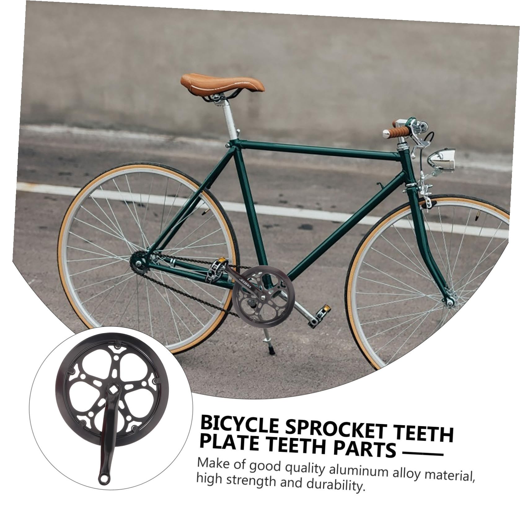 minkissy Guarnitura Pedivella Bici Singola in Ferro Nero 170mm, Resistente all'Usura, Facile da Installare, 52 Denti, per Accessori per Biciclette da Strada
