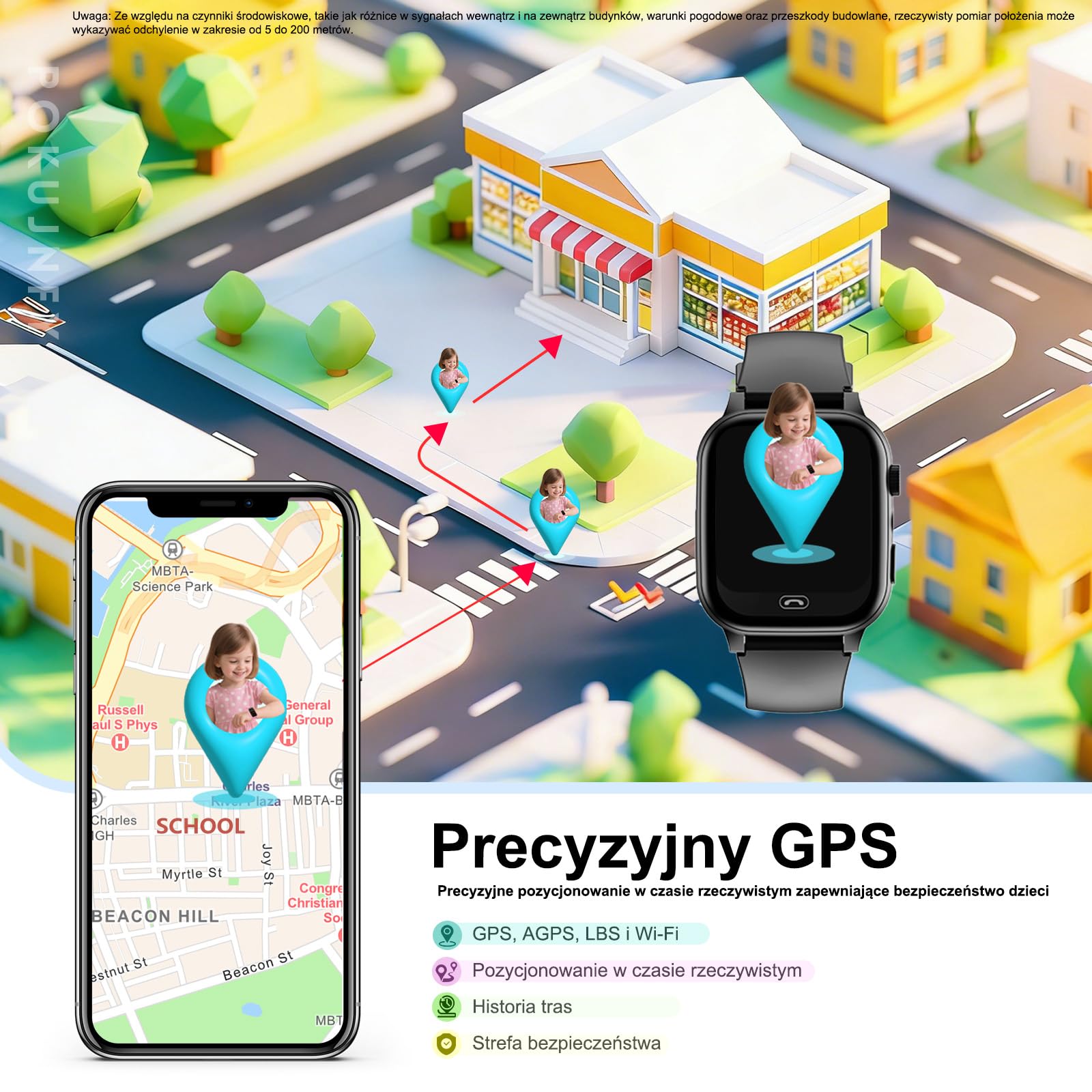 Smartwatch dla Dzieci z GPS SOS Kontakty Czat Rozmowy Telefoniczne | Tryb KlasowyGra Budzik Latarka IP68 Wodoodporny Cyfrowy Prezenty Smartwatch Dziecięcy Chłopcy Dziewczynki