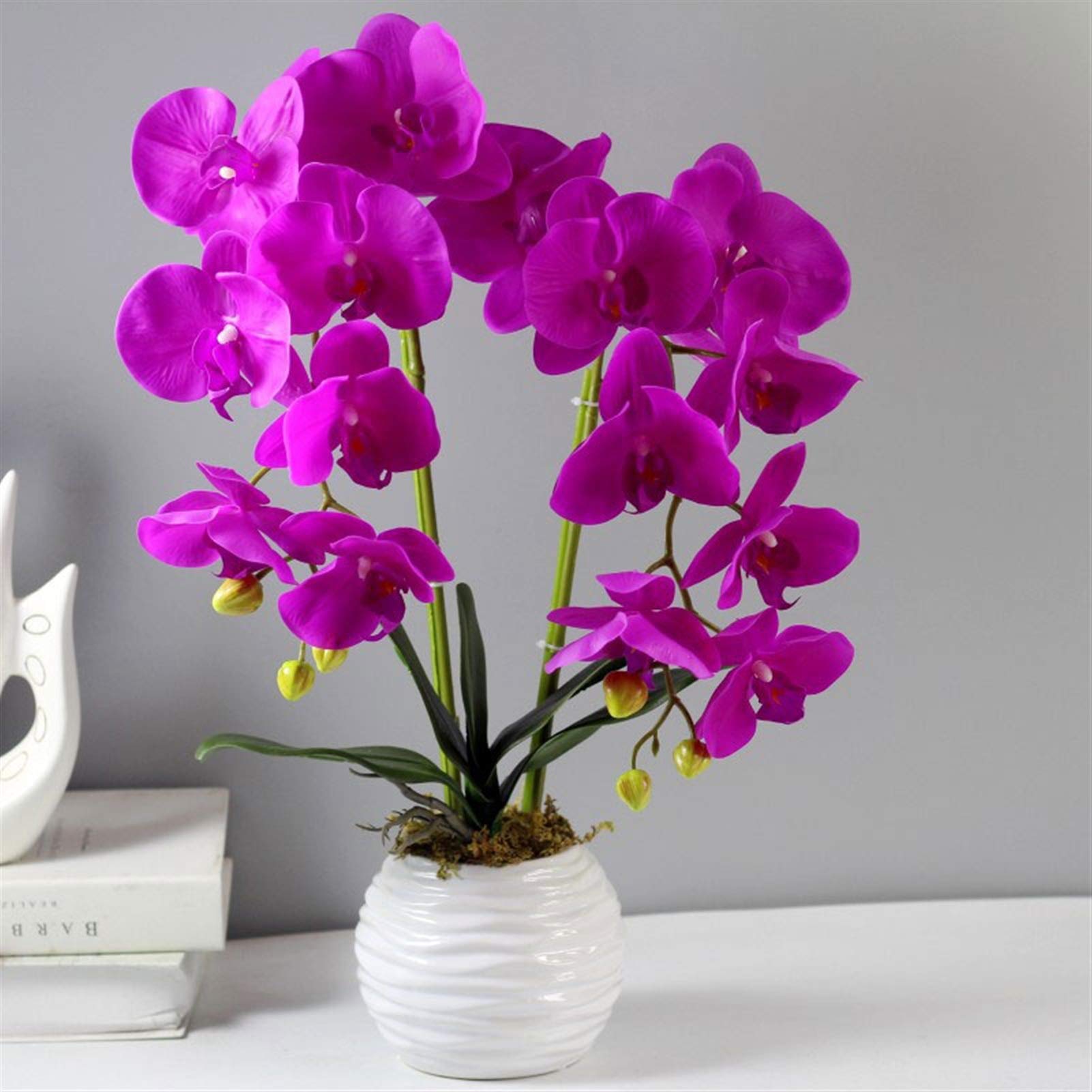 Fiore Artificiale Orchidea Artificiale Fiori Finti Phalaenopsis Bouquet di Fiori Finti Composizione Floreale per casa Giardino Festa Matrimonio Decorazione per la ca
