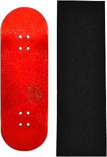 Teak Tuning Prolific Wooden Fingerboard Deck, Cherry Red - 32mm x 97mm - Handmade, Pro Shape & Size - Five Plies Wood Veneer - Includes Prolific Foam Tape