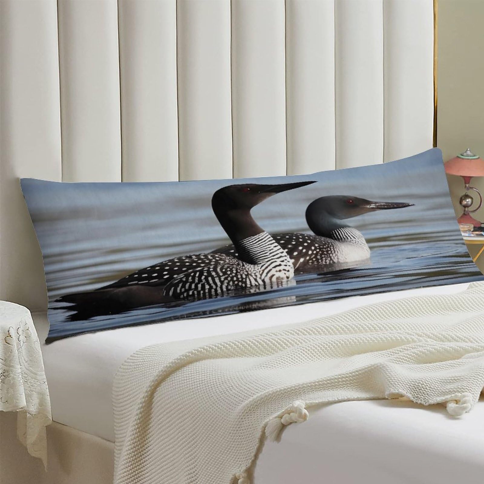 Body Pillow Cover 20x54 Long Pillow Case with Invisible Zipper Breathable Microfiber Loon Birds Pillowcase Soft Cozy Protector for Bedroom Couch Sofa Bed Home Decor All Seasons