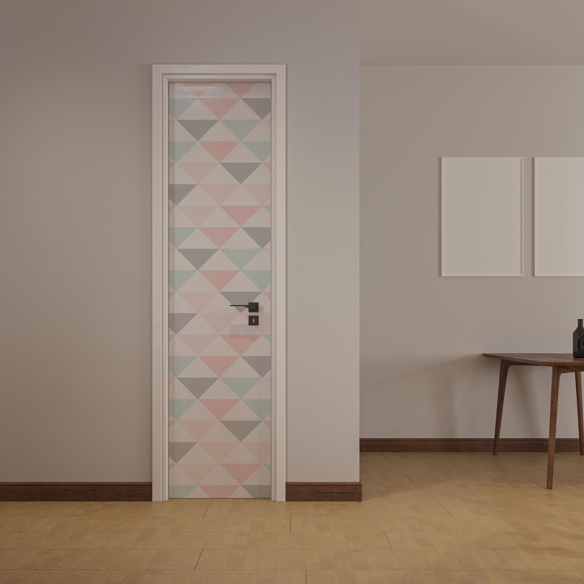 Tapeta samoprzylepna geometryczne trójkąty pastelowy skandynawski design