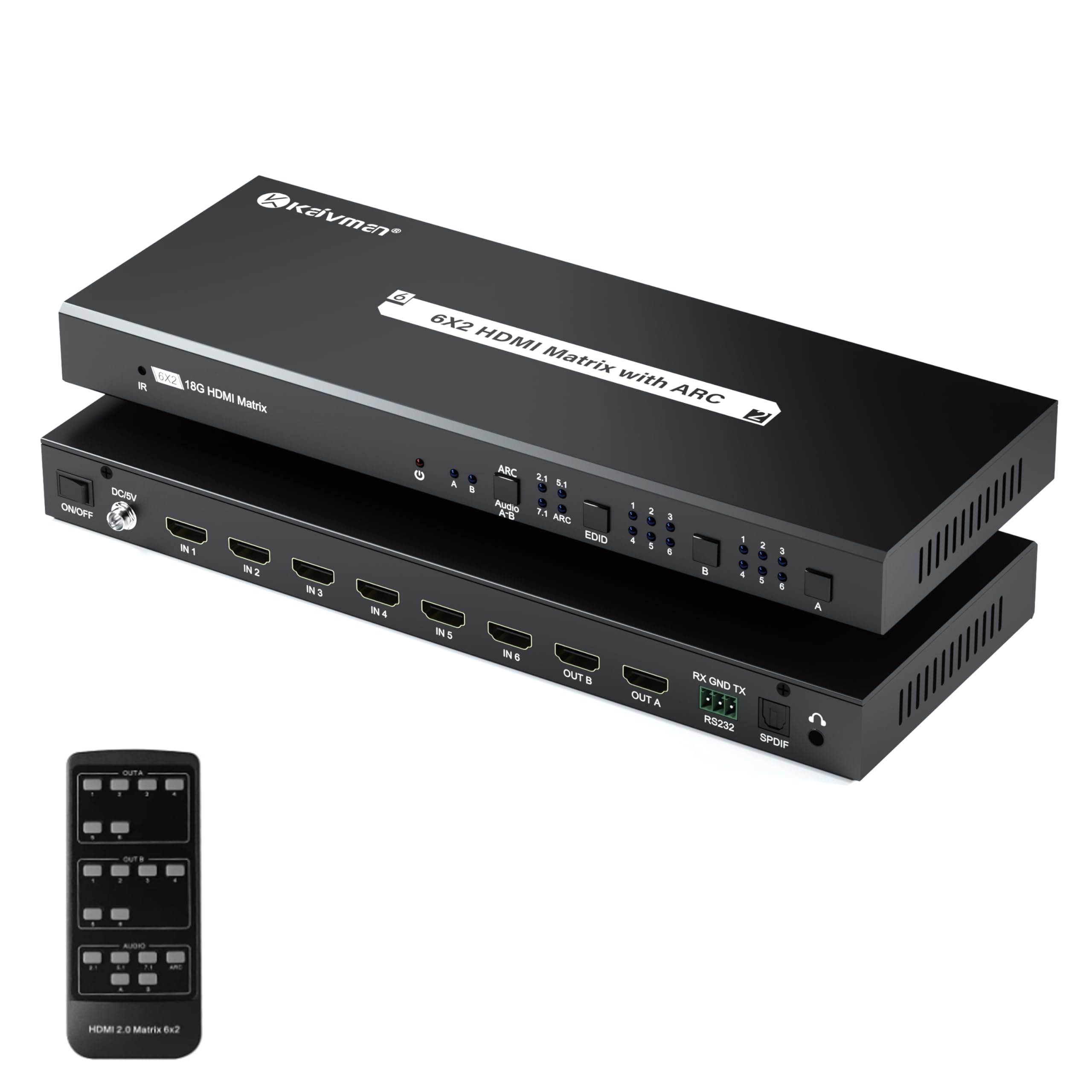 Amazon.com: HDMI Matrix Switch 6x2, KAIVMAN 6 in 2 Out HDMI Matrix ...