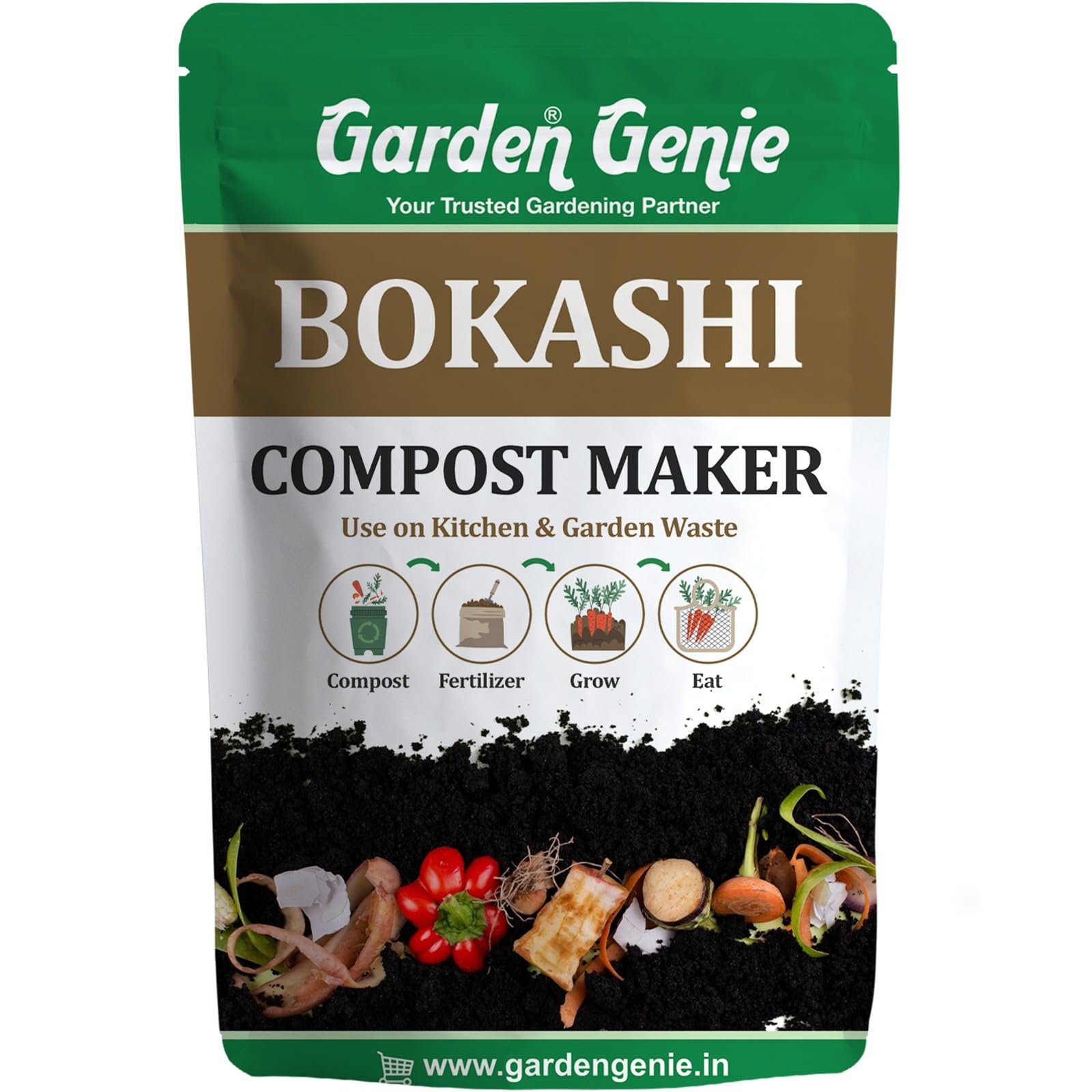 Garden Genie Bokashi Compost Maker Powder, 500g | Fast Acting Kitchen Waste Decomposer & Indoor Composter | Microbial Culture for Odor-Free Home Composting | Waste Breakdown Solution-image-11