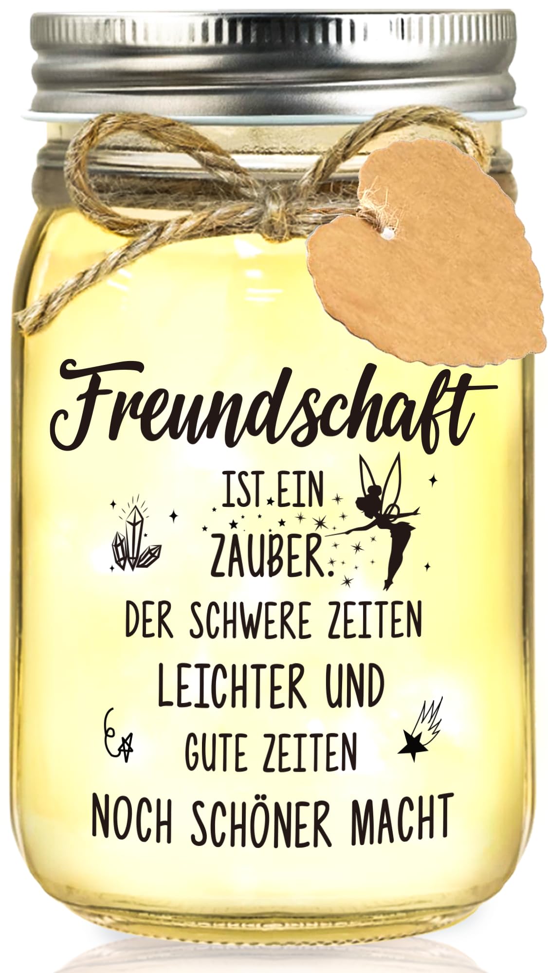 Hiipeefeel Geschenke für Freundin, LED Flaschenlicht, Geburtstagsgeschenk Freundschaftsgeschenke für Frauen, Beste Freundin Personalisierte Dankeschön Geschenke Geburtstag Weihnachten