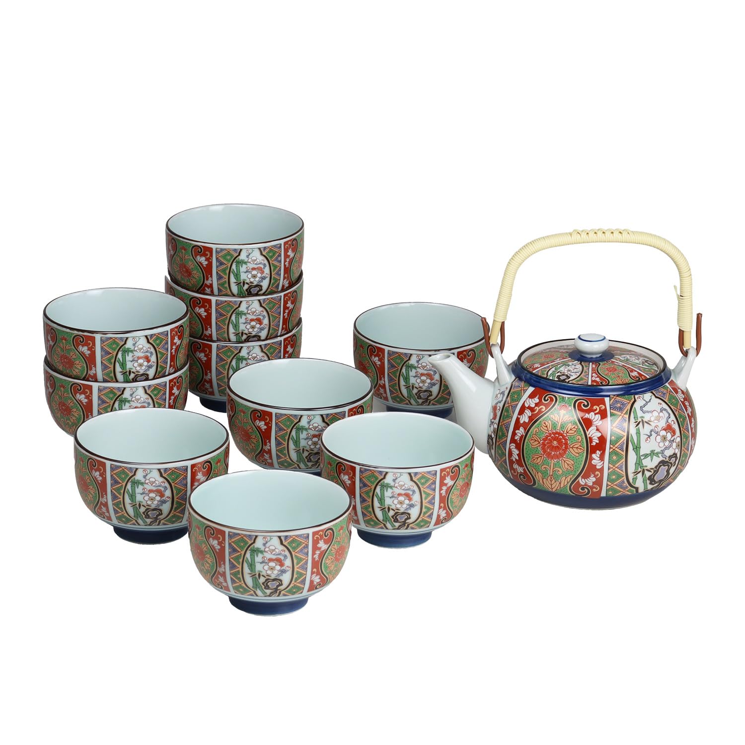 伊万里焼 茶器セット Amazon｜遊器浪漫 錦古伊万里調 10客茶器揃 古伊万里文様 豪華絢爛 古